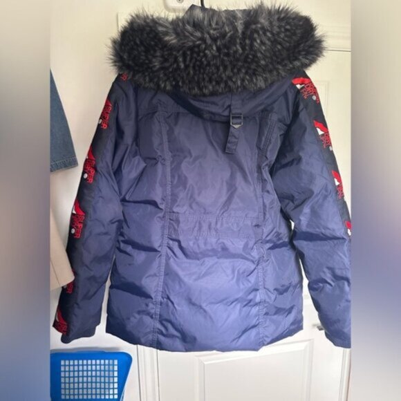 WORN ONCE -SUPERDRY- Canadian Mountain Range Down Parka Jacket - Size 12 Woman - Picture 7 of 15
